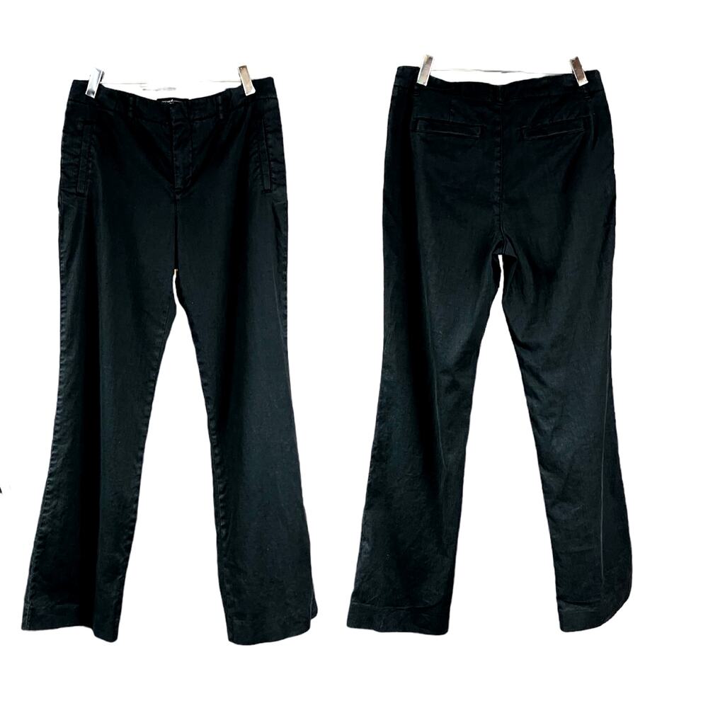 Peruvian Connection Women's Pants Straight Leg Linen Blend Dark Wash Size 6